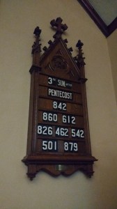 Click on the hymn board to listen to this week's sermon